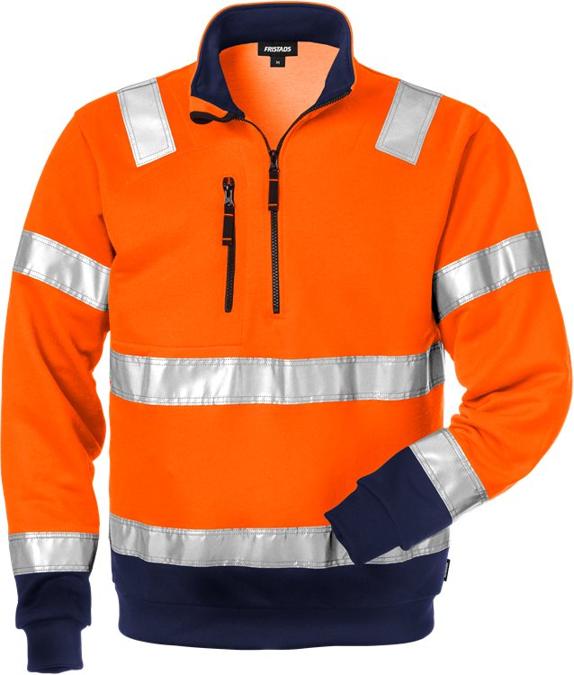 High vis sweatshirt met korte rits klasse 3 728 SHV